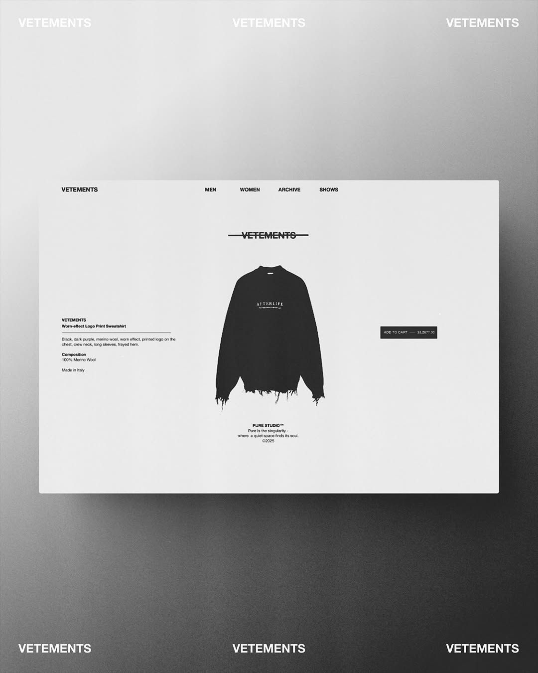Vetements art direction, campaign by Pure Studio