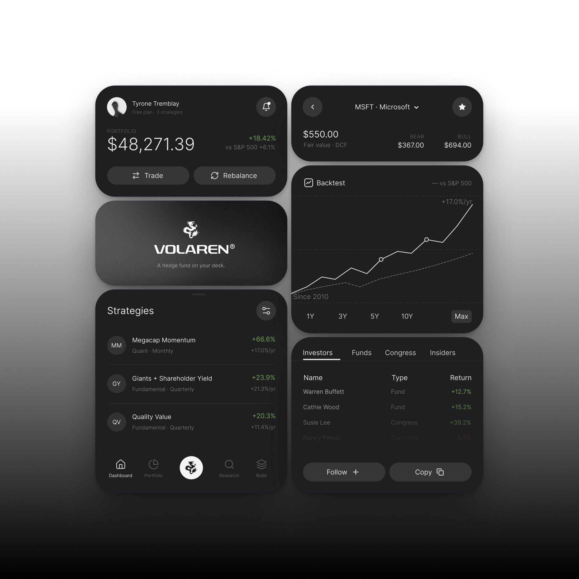 Volaren branding, app concept by Pure Studio